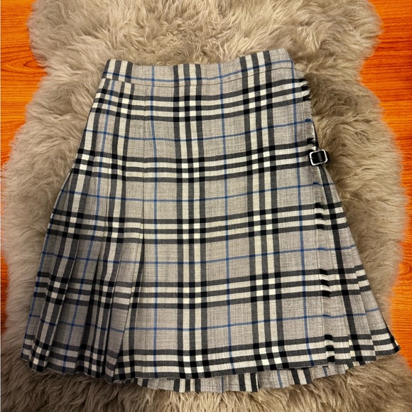 Burberry Checkered A-Line Skirt - Black, Gray, and Blue - Picture 3 of 8